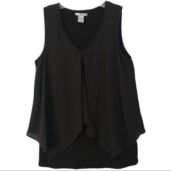 Bar iii Black Layered tank top with V-neck - Picture 1 of 5